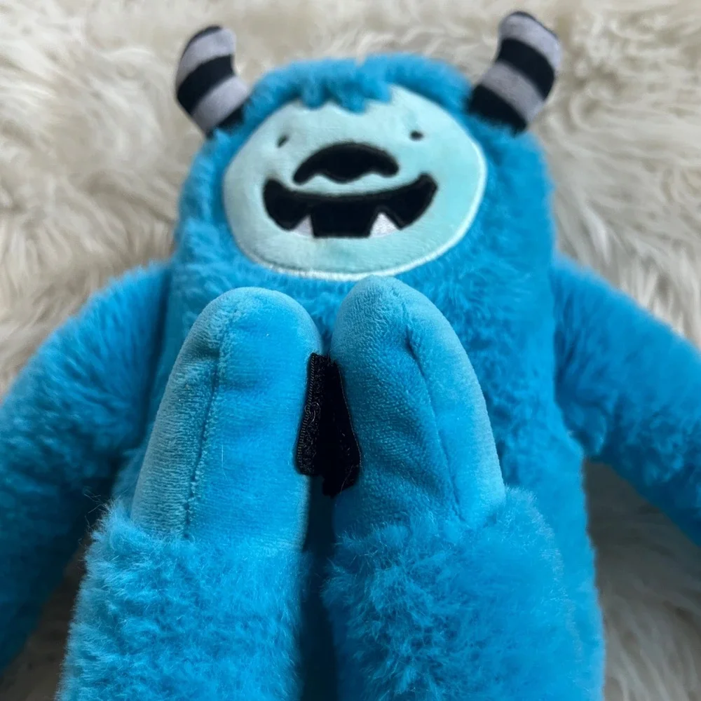 Pillowfort Yeti Mini Pillow Blue Monster Plush Stuffed Animal Hugging Hands 11in